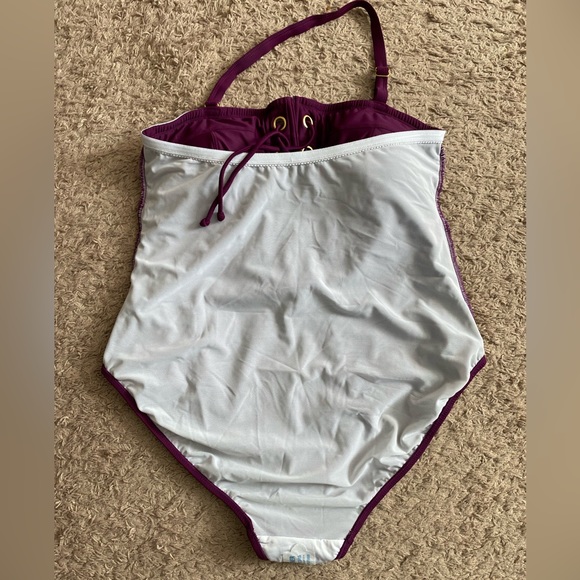 NEW Venus Plum burgundy 1-pc Bathing Swimsuit Plus Size 20 strapped/Strapless - Picture 13 of 16